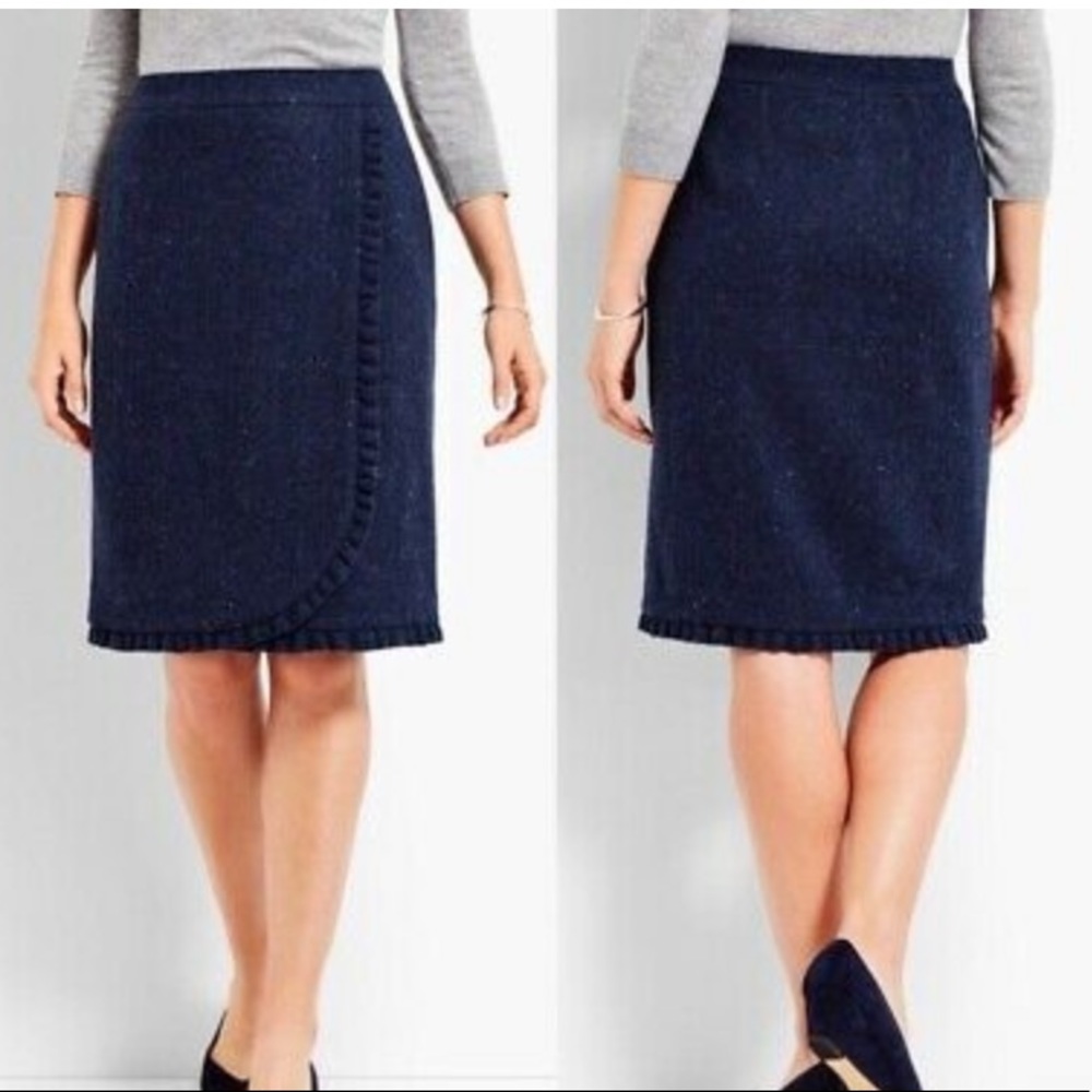 Talbots Wool Blend Wrap Ruffle Skirt SZ 6